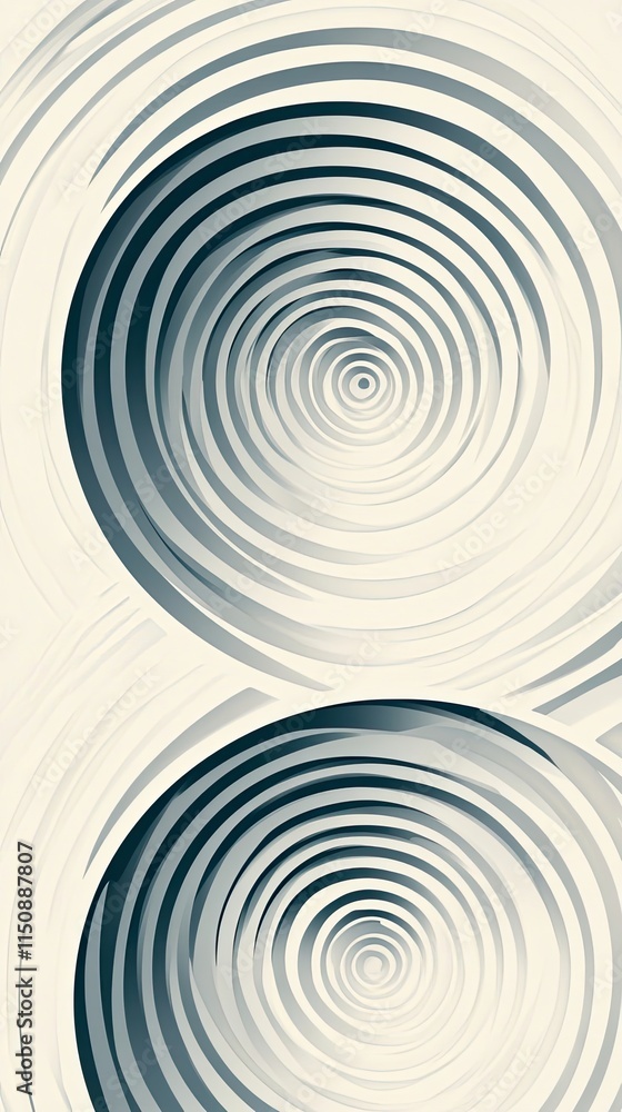 Poster abstract spiral concentric circles design pattern