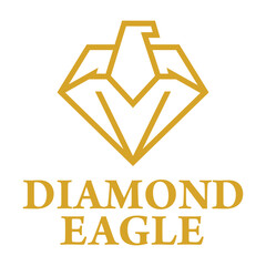 diamond eagle flat minimalist logo design
