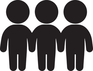 Silhouette of a group of friends icon, vector silhouette