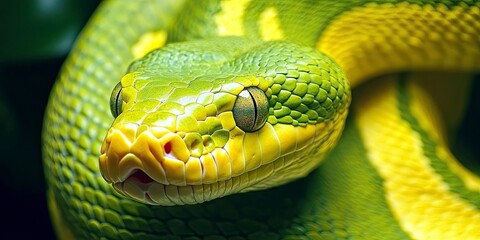 closeup snake looking at camera