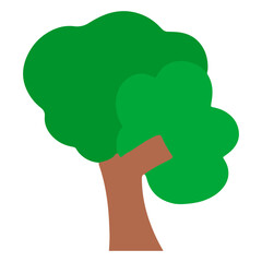 green tree tropical cartoon isolated on white background