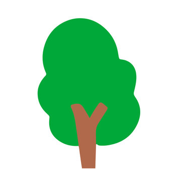 recommend clip art: green tree tropical cartoon isolated on white background