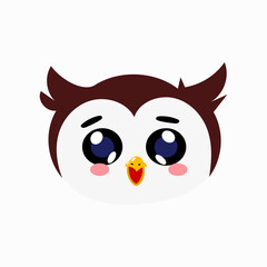 head owl cartoon illustration character. animal forest cartoon