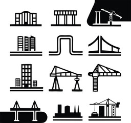 Set Icons About construction Vector illustration logo concept design