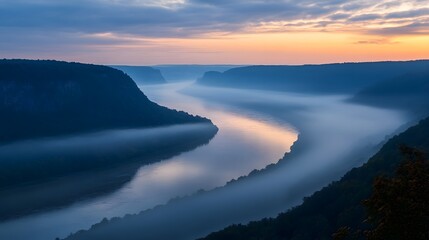 Naklejka premium sunrise over the lake