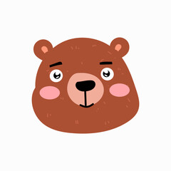 head bear cartoon illustration character. animal forest cartoon