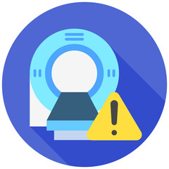 Radiology rounded flat color icon, use for UI, UX, app and web development, digital or print. for industry, hospital management, health theme.