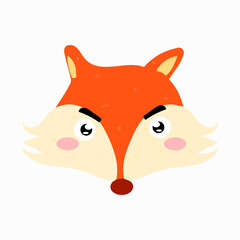 head fox cartoon illustration character. animal forest cartoon