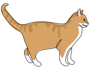 Cats in continuous doodles that can be edited later.