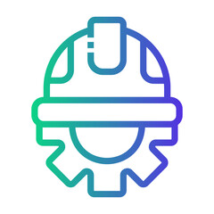labour hat Line Gradient Icon