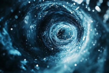 Deep Ocean Vortex: A mesmerizing swirling abyss of blue water.