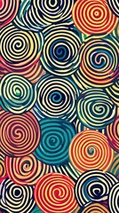 Colorful Swirling Circles Abstract Art Design