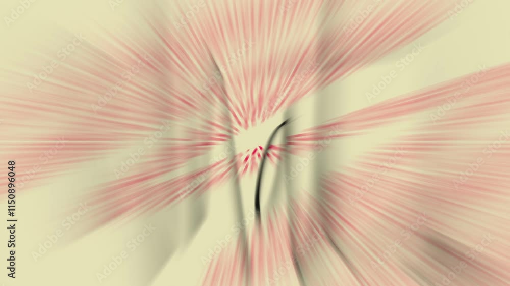 Poster sketches and doodles animation with a zoom blur effect
