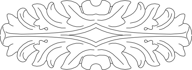 Vector sketch illustration silhouette design image ornament decoration carving old classic vintage ethnic traditional floral europe