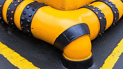 Bright Yellow Industrial Pipes 