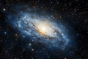 Fototapeta premium Mesmerizing Spiral Galaxy NGC 4565: A Celestial Tapestry of Stars and Cosmic Dust