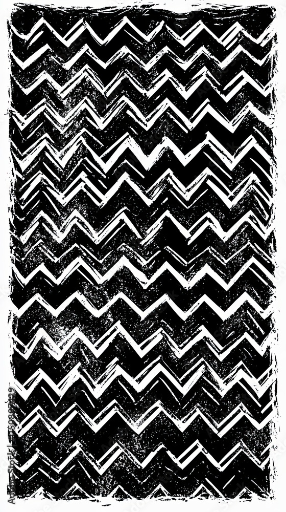 Poster abstract black and white zigzag pattern design