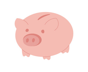 Piggy bank. Savings element in finance. Cash storage for economy, flat illustration style, ideal for financial concepts.