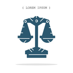 Vector symbol. Scales of justice icon illustration. Stock vector symbol illustration design.