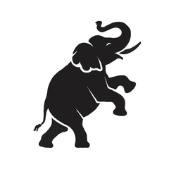 pachyderm standing on hind legs or wild elephant happy dance