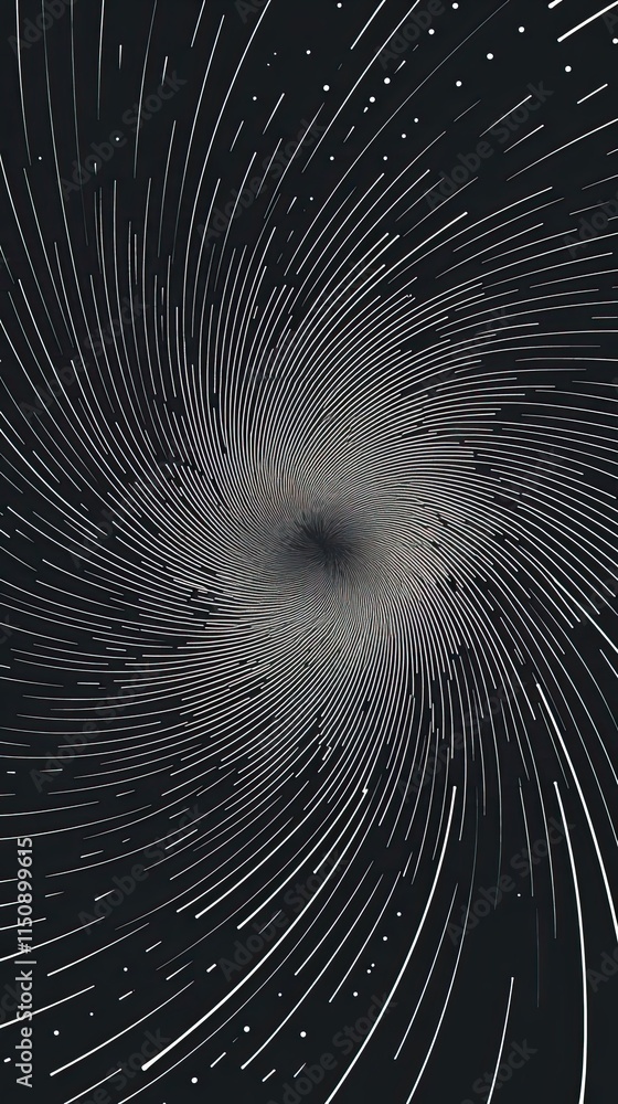 Poster abstract swirling lines converging towards a central point
