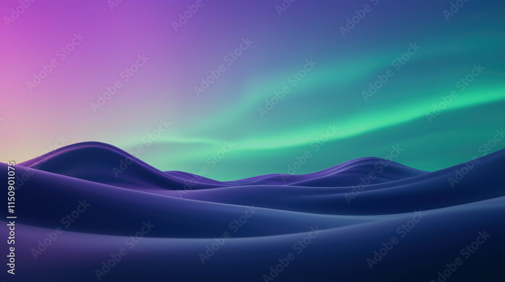 Poster smooth abstract 3d landscape background with rolling waves and soft gradient colors