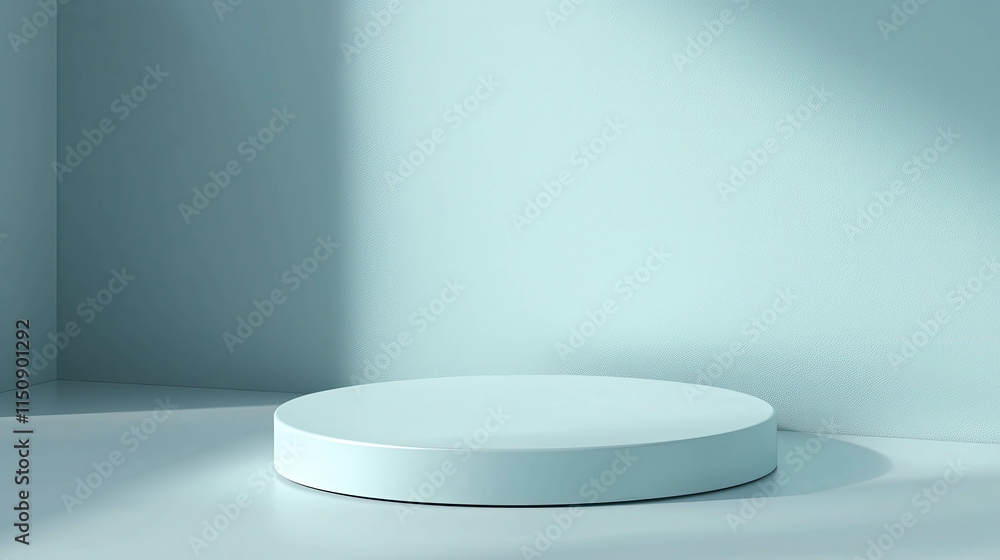 Poster soft 3d product stand with clean edges in minimalistic light room setting
