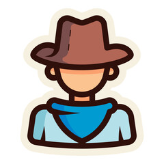 cowboy wearing hat sticker