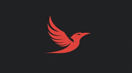 Naklejka premium Minimalist Elegant Animal Logo - Bird or Dangerous Animal