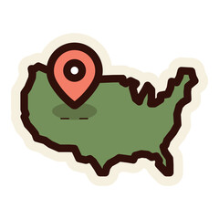united states map sticker