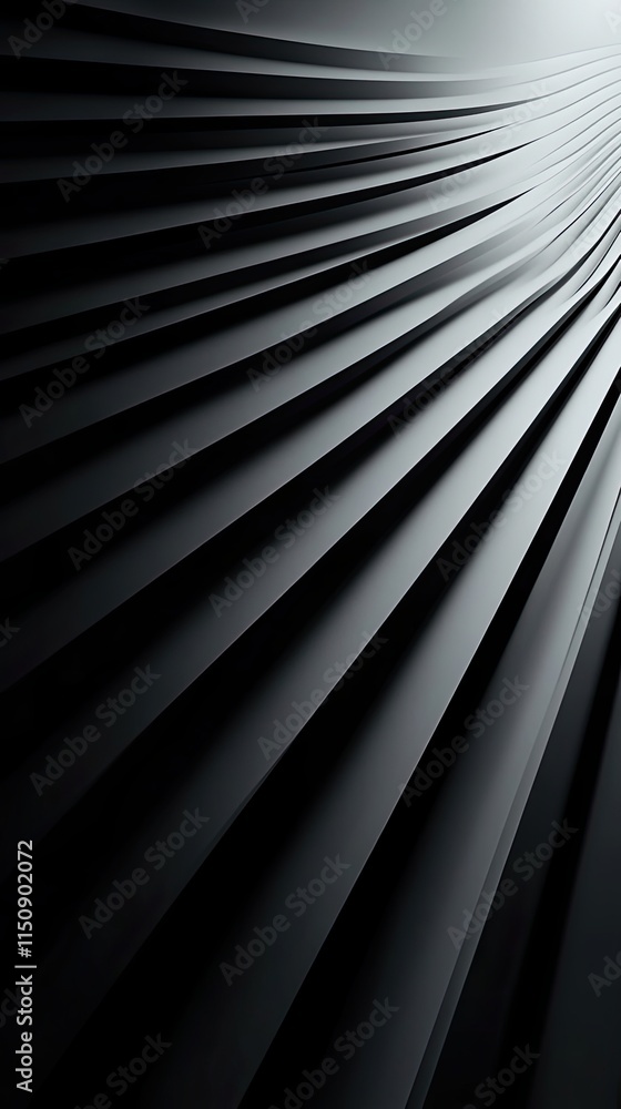 Poster abstract black parallel lines curving design