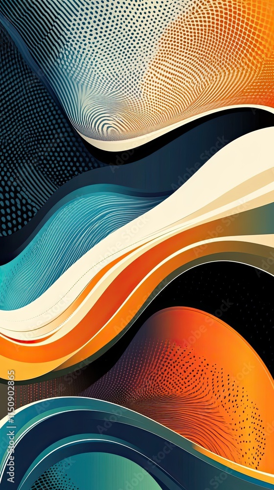 Aufkleber abstract swirling waves of color and pattern