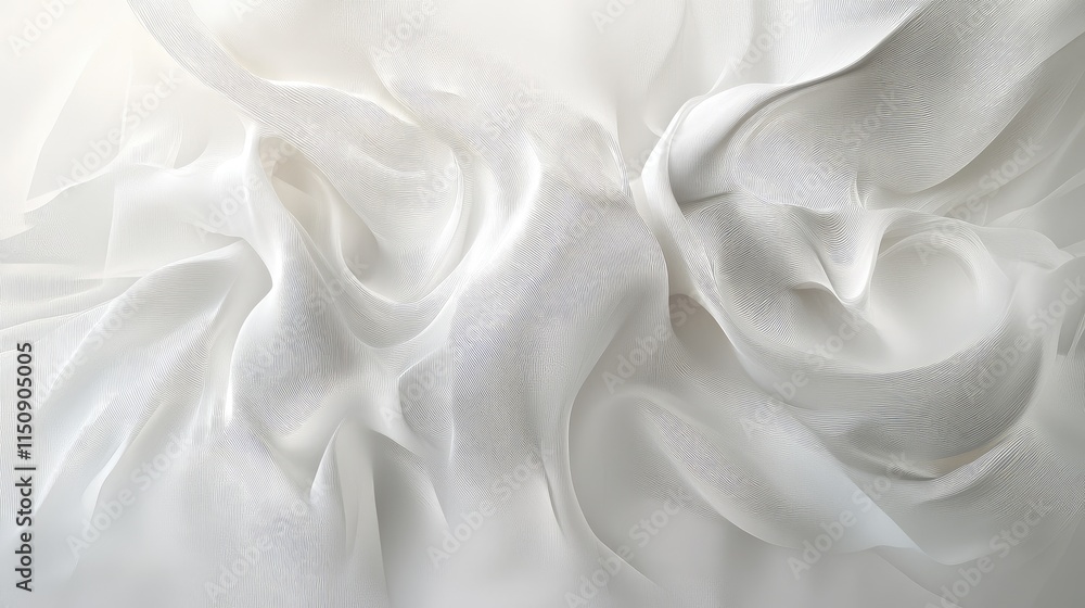 Poster elegant 3d wallpaper with flowing line art on a soft, light background, creating a tranquil, artisti