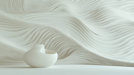 Minimal 3D wallpaper with delicate line art patterns over a smooth light background, providing a fresh and artistic design.