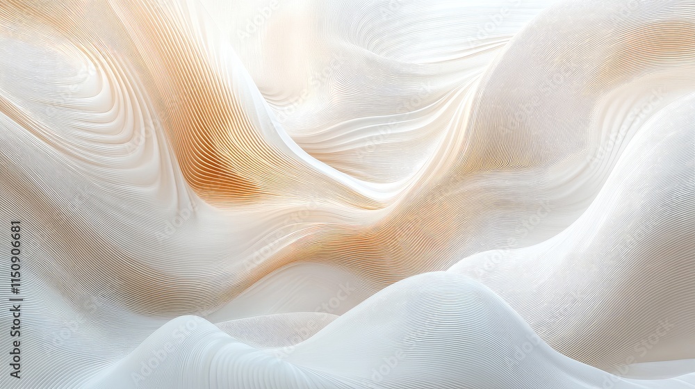 Poster soft 3d wallpaper with elegant, flowing line art on a light background, adding a touch of sophistica