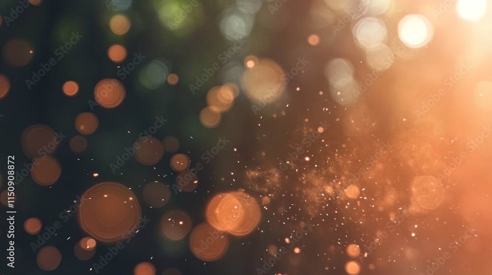 Poster abstract bokeh lights and particles background