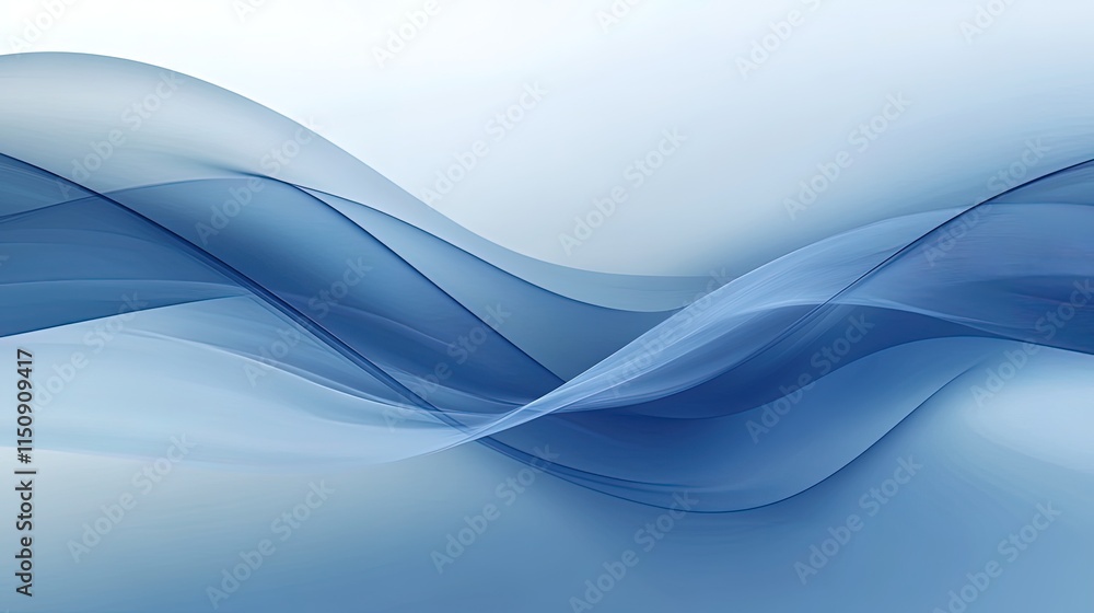 Poster abstract blue wave design showing smooth curves and gradients