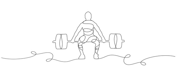 line art illustration of weight lifting sport