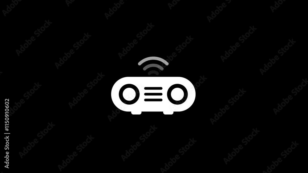 Poster wifi router icon of nice animated for your videos easy to use with background