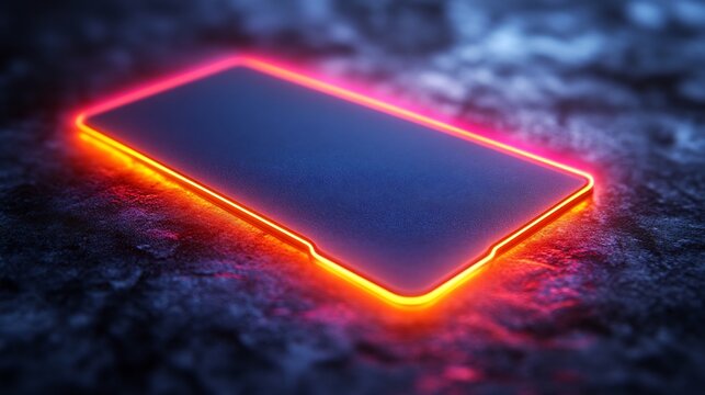 Sleek business card template with a dark background and vibrant colored borders isolated on a transparent background for nightclubs and event organizers