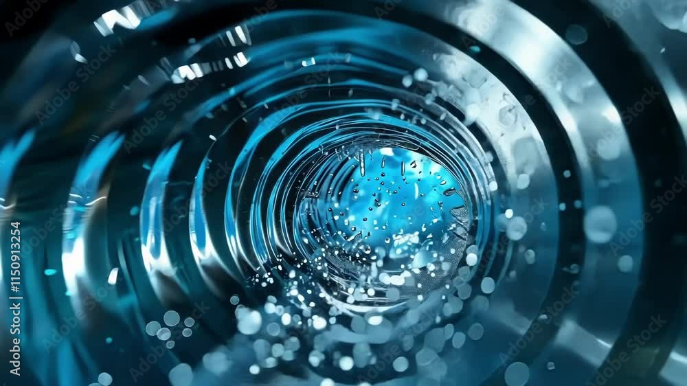 Poster a highspeed water slide representing the rapid increase of neutrons in a reactors fission chain reac