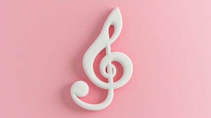 Obraz premium Music note icon in pink and white on isolated background