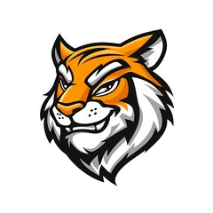 Fototapeta premium Tiger Mascot Head. Sport Team Logo Design. Vector Illustration.
