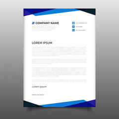 modern business professional Letterhead cover template design. a4 Letterhead corporate company with blue creative design