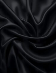 Obraz premium Black Velvet Drape Fabric, Texture Shiny Glossy Luxurious