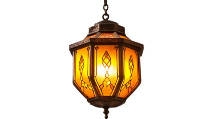 a lantern with intricate glass panels radiating png transparant background