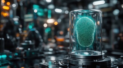 Visual of a fingerprint scanner highlighting biometric data privacy concerns close up