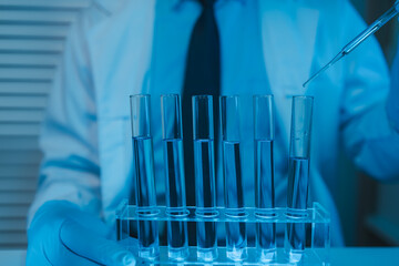 researchers working in the clinical laboratory, scientists working in the lab, science, chemists...