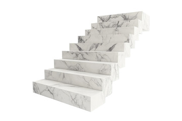 Marble stairs, isolated on a transparent PNG white background