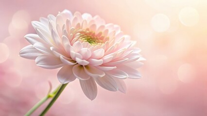 Fototapeta premium Soft pink petals unfolding from a delicate white flower stem , flowers, blossom, flowers, blossom, floral, delicate